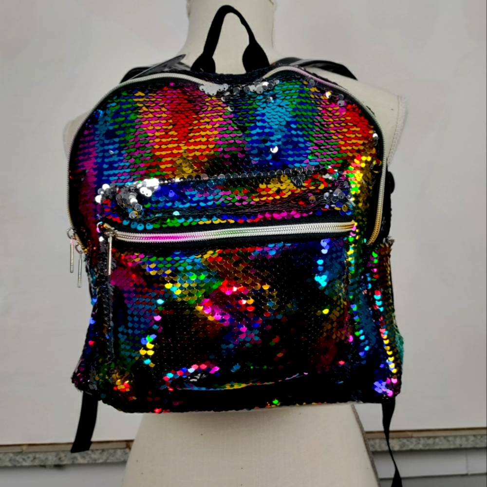 Rainbow Sequin Mini backpack purse